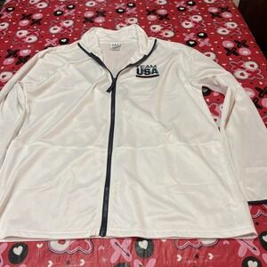 Team USA Men's Long Sleeve Full Zip‎ Lightweight Olympic Jacket Size: XL